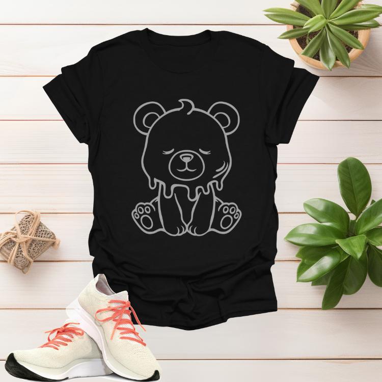 Women's Graphic Teddy Print Crew Neck Tee