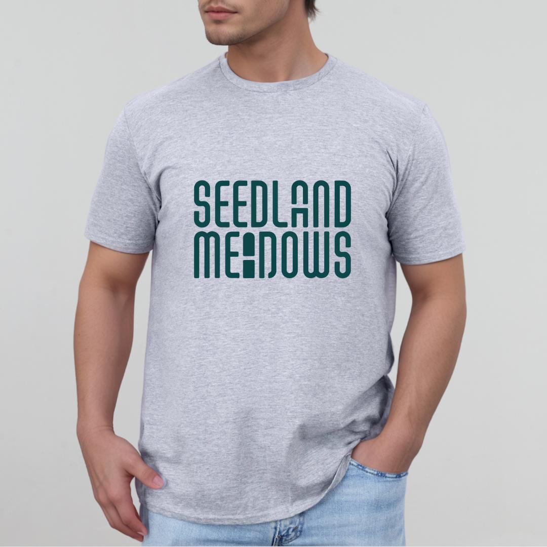 Men's Summer Clothes, Letter & Seedland Print Round Neck Tee