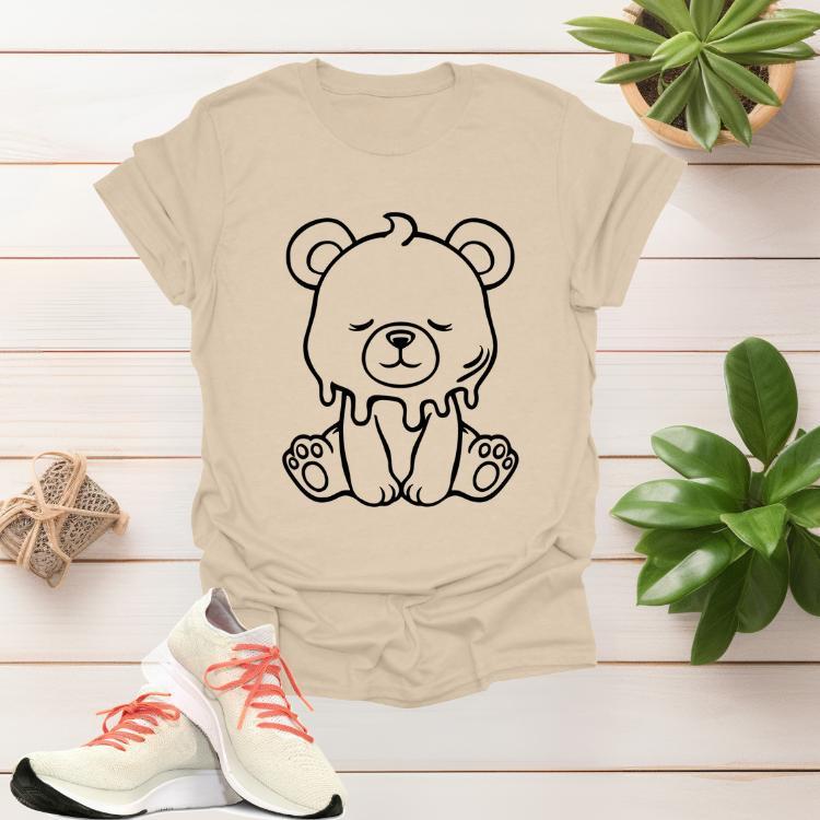 Women's Graphic Teddy Print Crew Neck Tee