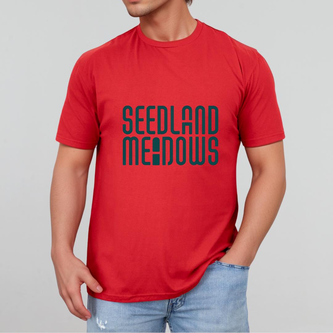 Men's Summer Clothes, Letter & Seedland Print Round Neck Tee