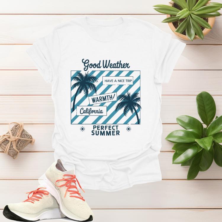 Good Weather, Warmth California Graphic Tee – Laid-back men’s summer T-shirt