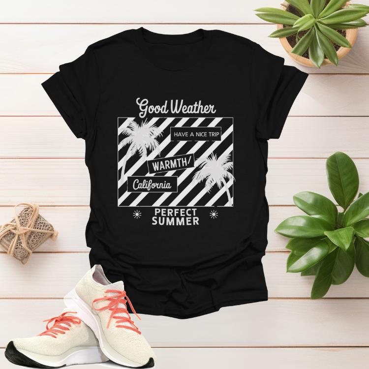 Good Weather, Warmth California Graphic Tee – Laid-back men’s summer T-shirt