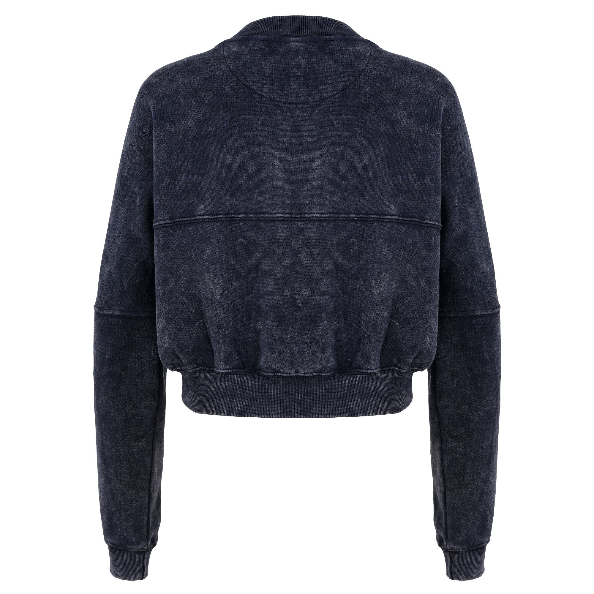 Women Acid Wash Crop Top Zip Tracksuit Straight Leg Joggers - Stylish Female Jacket