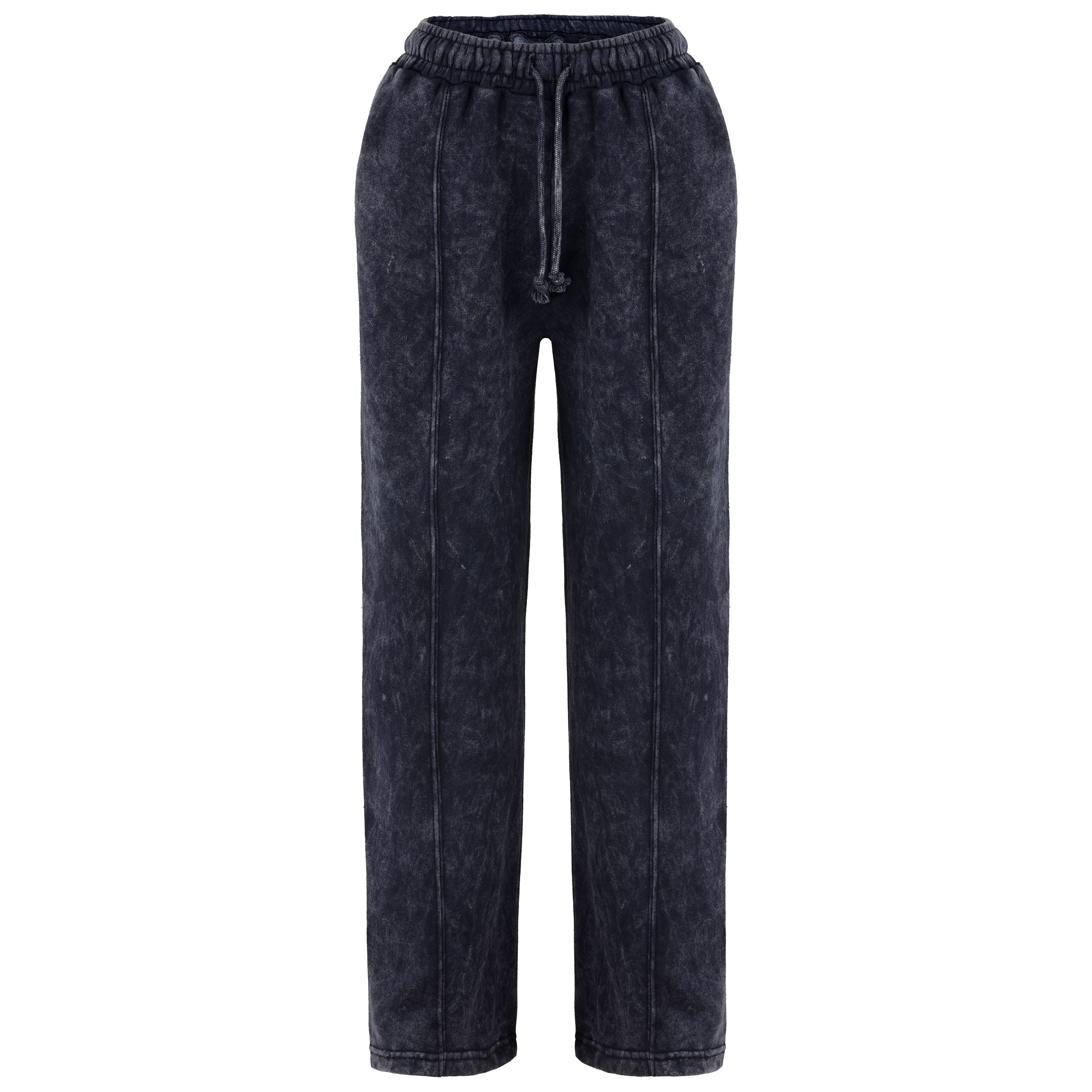 Women Acid Wash Crop Top Zip Tracksuit Straight Leg Joggers - Stylish Female Jacket