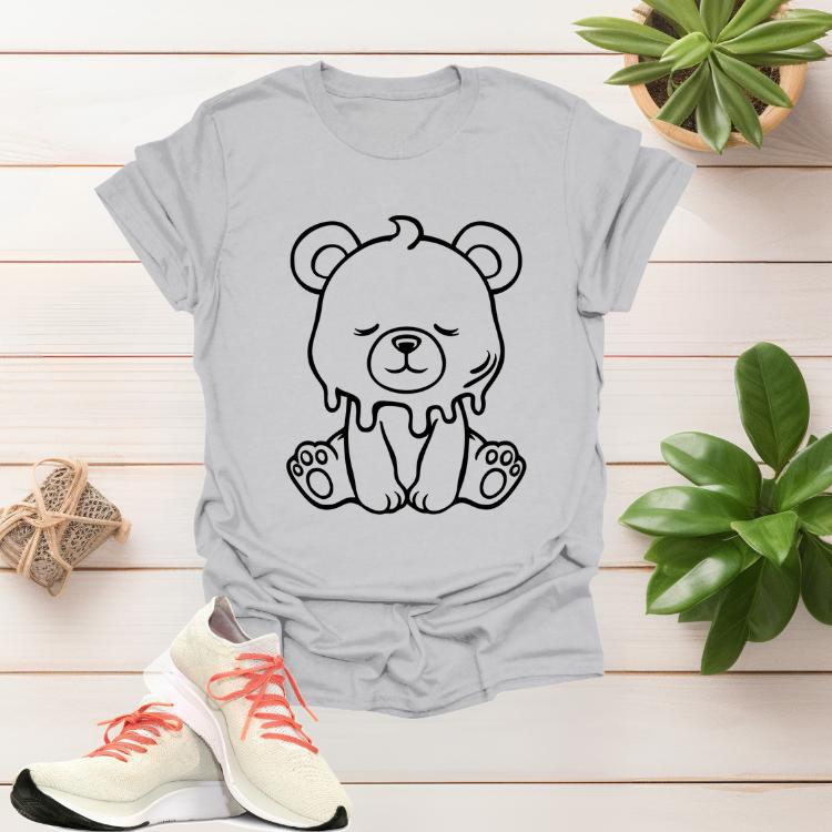 Women's Graphic Teddy Print Crew Neck Tee