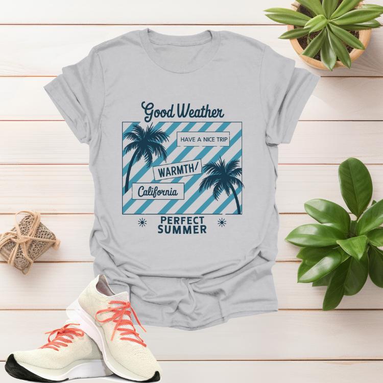 Good Weather, Warmth California Graphic Tee – Laid-back men’s summer T-shirt