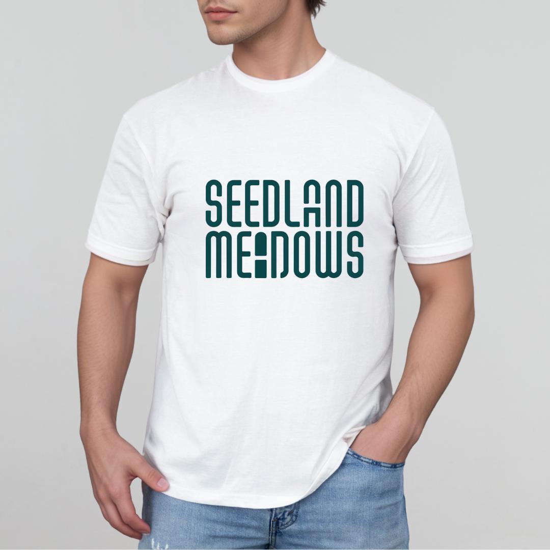 Men's Summer Clothes, Letter & Seedland Print Round Neck Tee