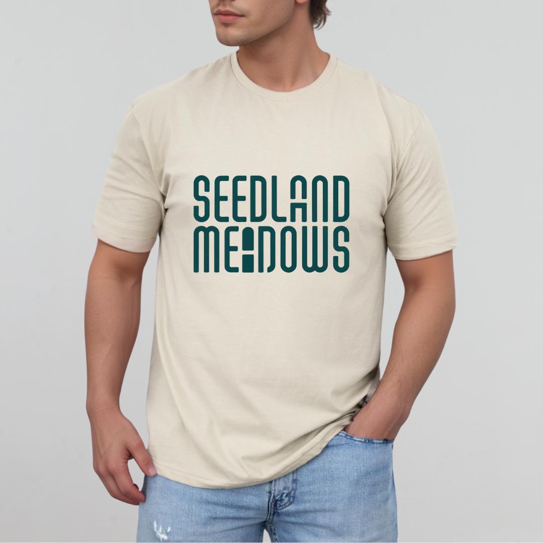 Men's Summer Clothes, Letter & Seedland Print Round Neck Tee