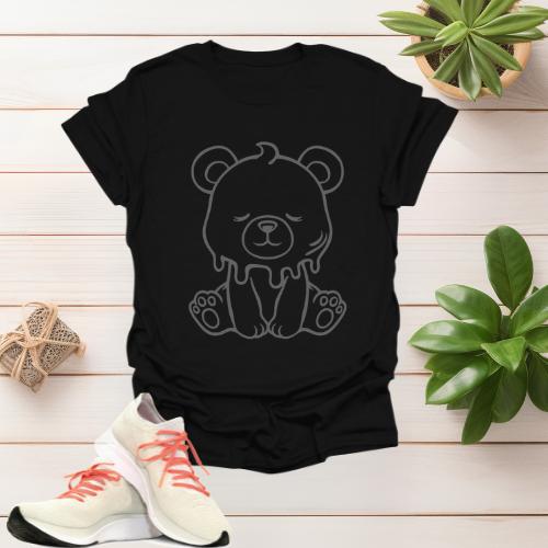 Women's Graphic Teddy Print Crew Neck Tee