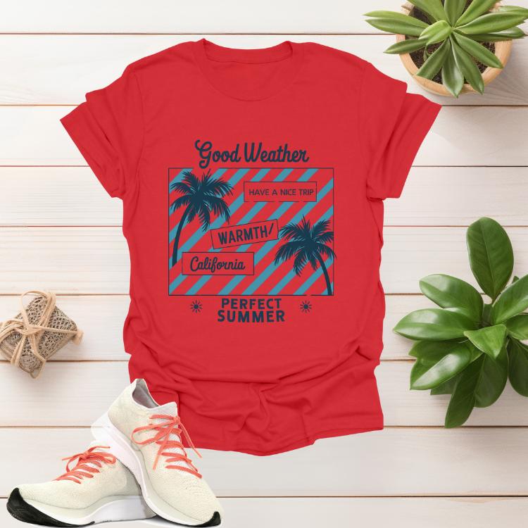 Good Weather, Warmth California Graphic Tee – Laid-back men’s summer T-shirt