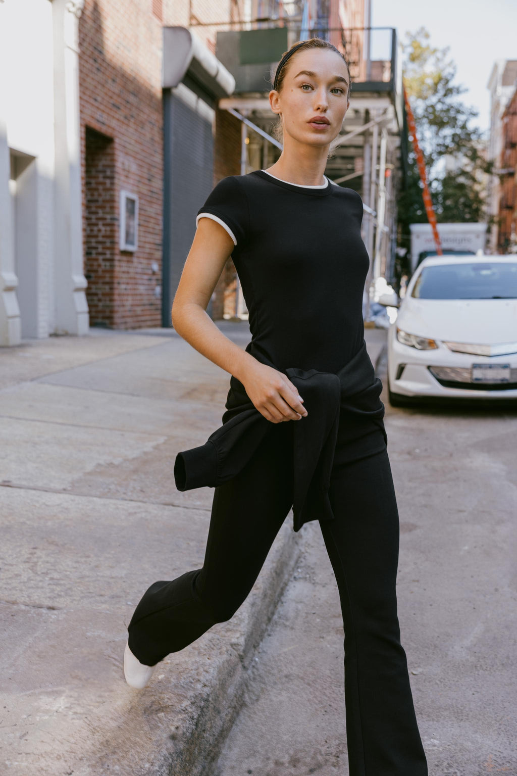 Premium Interlock Bomber Jacket & Flare Trousers Tracksuit Set by Zara