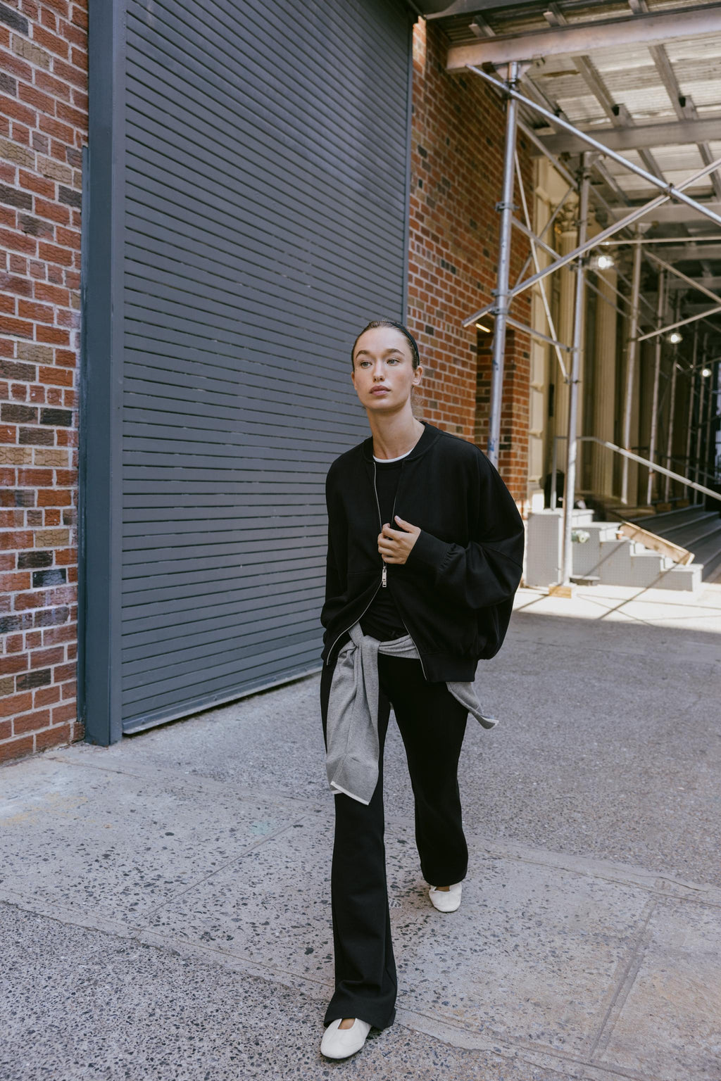 Premium Interlock Bomber Jacket & Flare Trousers Tracksuit Set by Zara