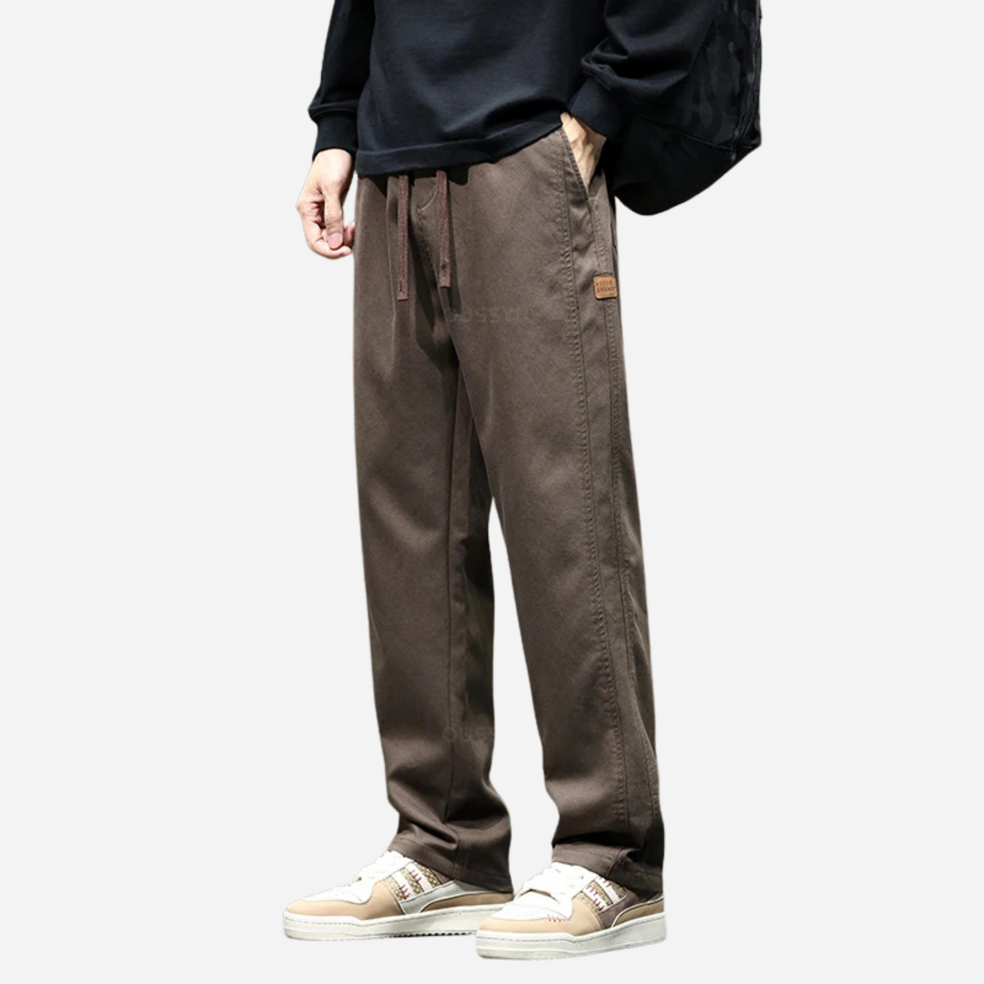 Lyocell Fabric Drawstring Pants Men