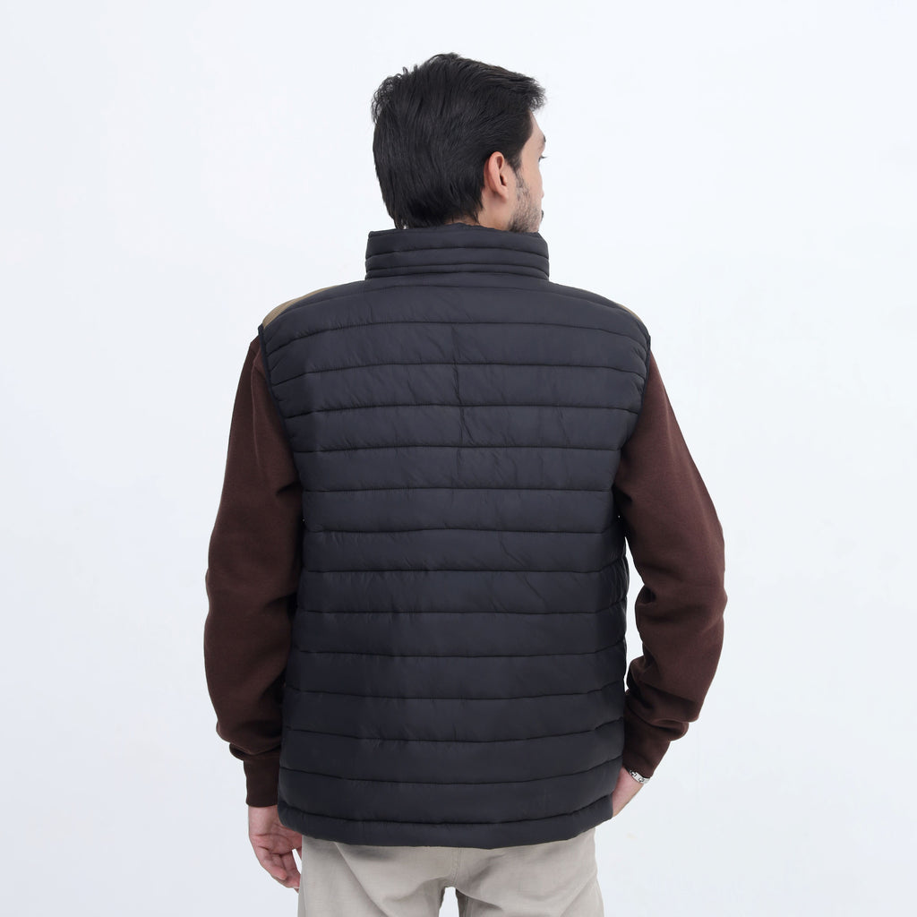 Hanzo SplitTone Quilted Puffer Jacket – Olive & Black Sleeveless Winter Jacket