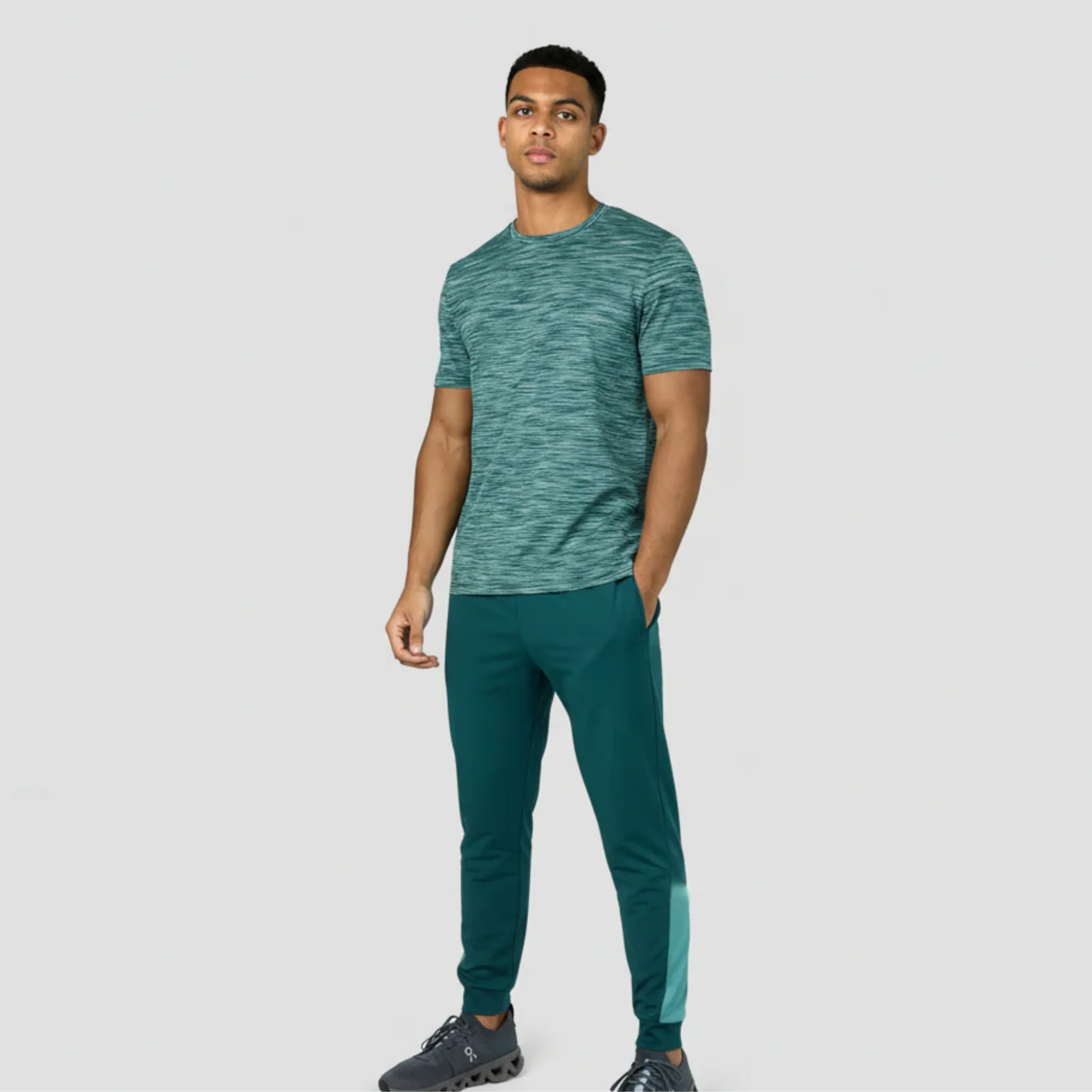 Absanoh Men's Trail 2.0 Reflective Performance Tracksuit in Light Teal