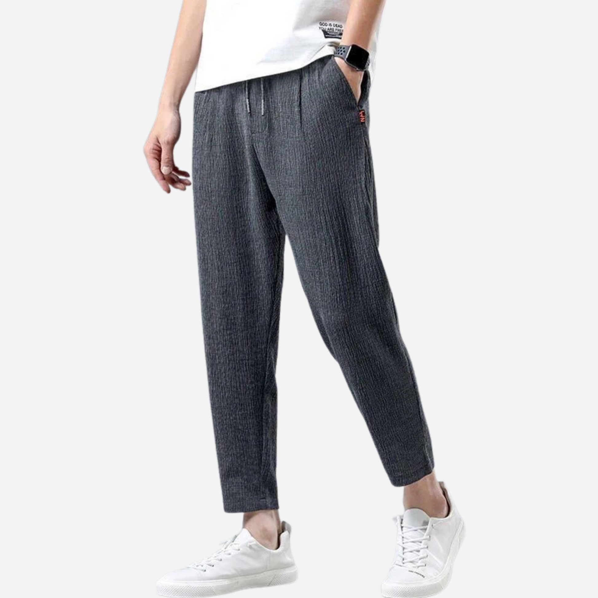 Ice Silk Man Jogger Linen Pants