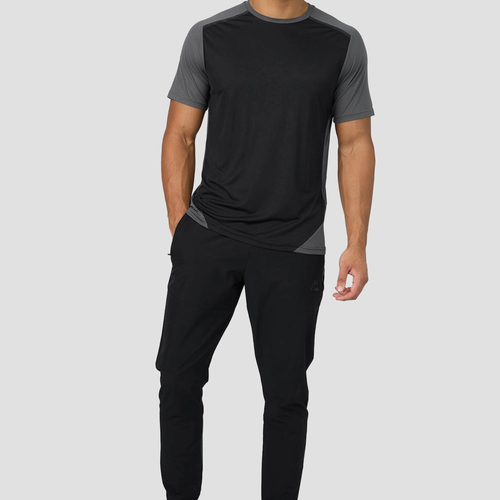 Absanoh Breathable Stretch Summer Training Tracksuit Black Asphalt
