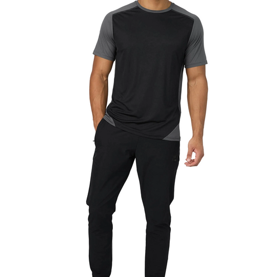 Absanoh Breathable Stretch Summer Training Tracksuit Black Asphalt