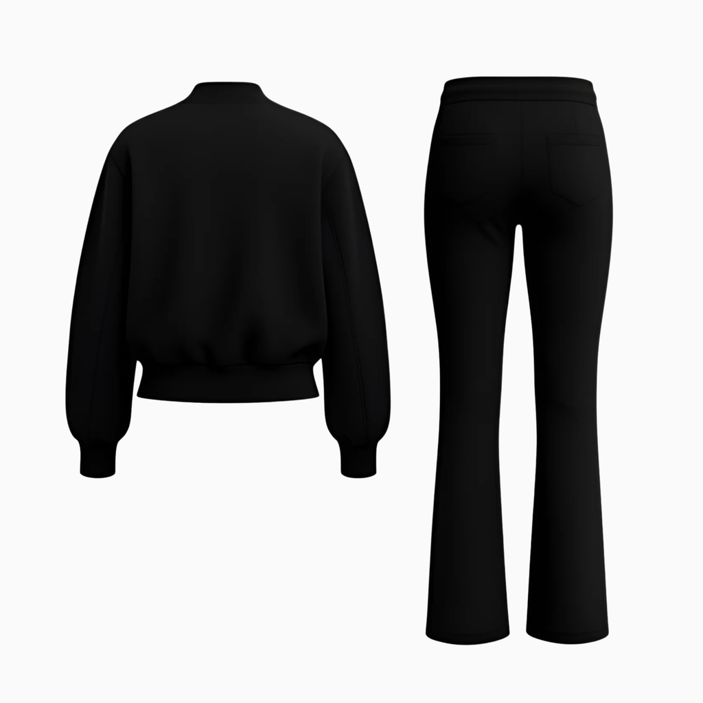 Premium Interlock Bomber Jacket & Flare Trousers Tracksuit
