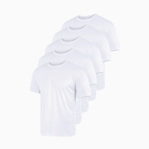 5 - Pack Men White Cotton Shirt - Super Soft White T-Shirt - Absanoh Pakistan