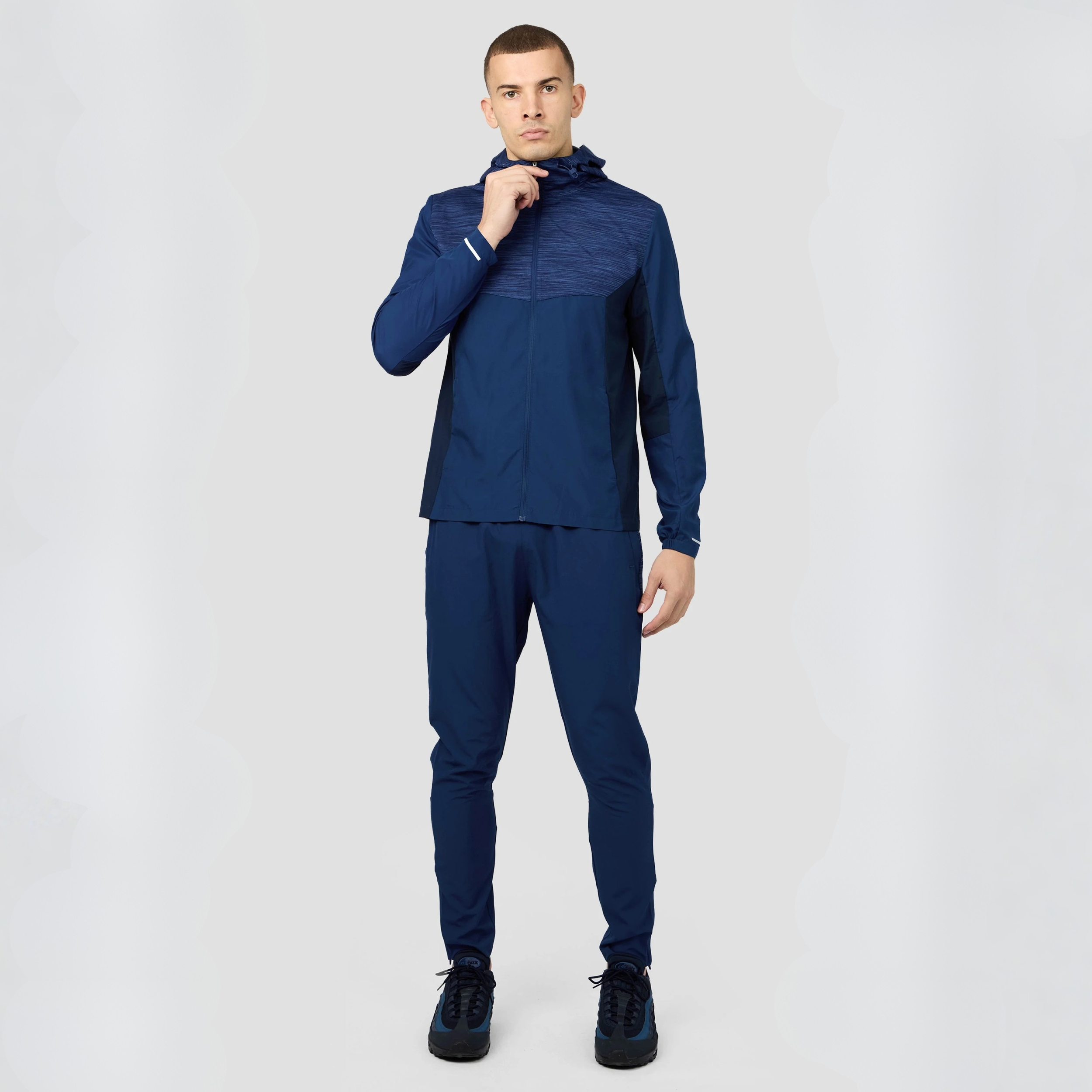 Montirex Men's Trail Windbreaker Navy Blue Weather Resistant Performance Jacket