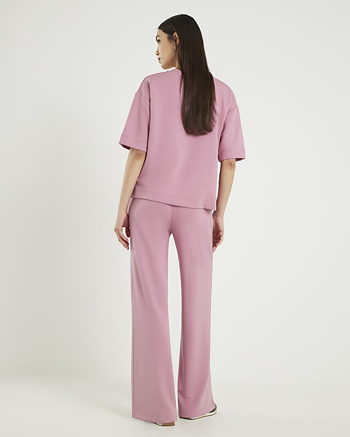 Elegant Pink Premium Wide Leg Joggers: Ultra-Comfortable, Stylish, and Versatile Loungewear