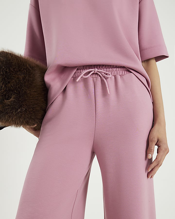 Elegant Pink Premium Wide Leg Joggers: Ultra-Comfortable, Stylish, and Versatile Loungewear