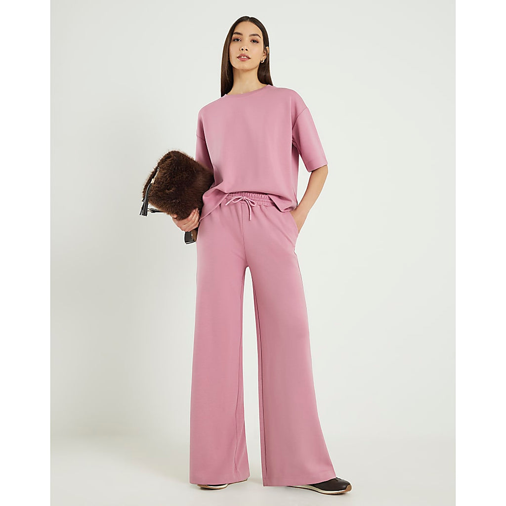 Elegant Pink Premium Wide Leg Joggers: Ultra-Comfortable, Stylish, and Versatile Loungewear