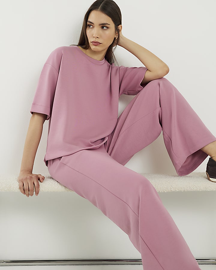 Elegant Pink Premium Wide Leg Joggers: Ultra-Comfortable, Stylish, and Versatile Loungewear