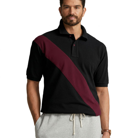 Double Stripe Black Polo Shirt