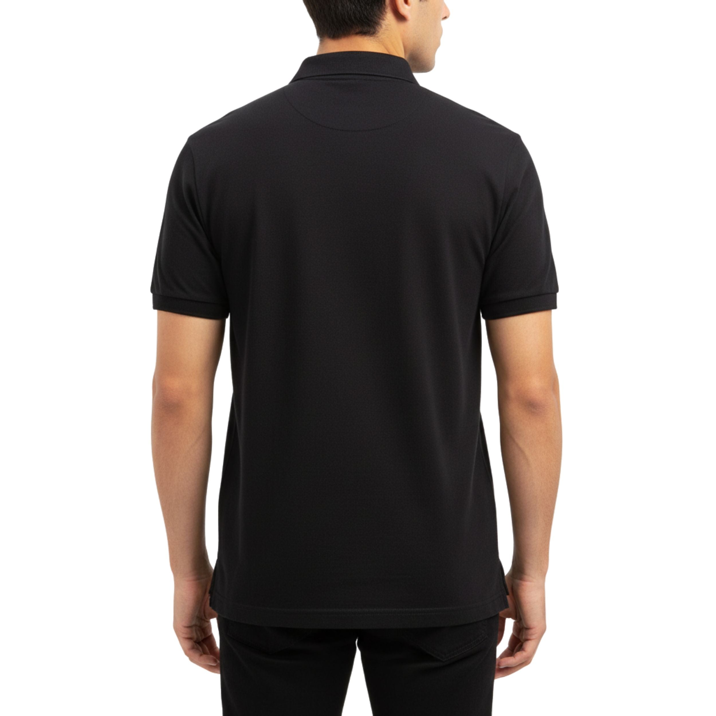 Classic Black Button Polo Shirt