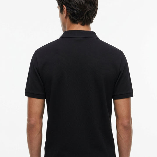 Johnny Collar Knit Black Polo Shirt