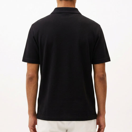 Buttonless Black Polo Shirt With Pocket