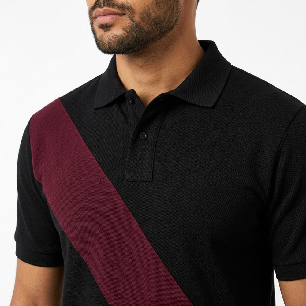 Double Stripe Black Polo Shirt