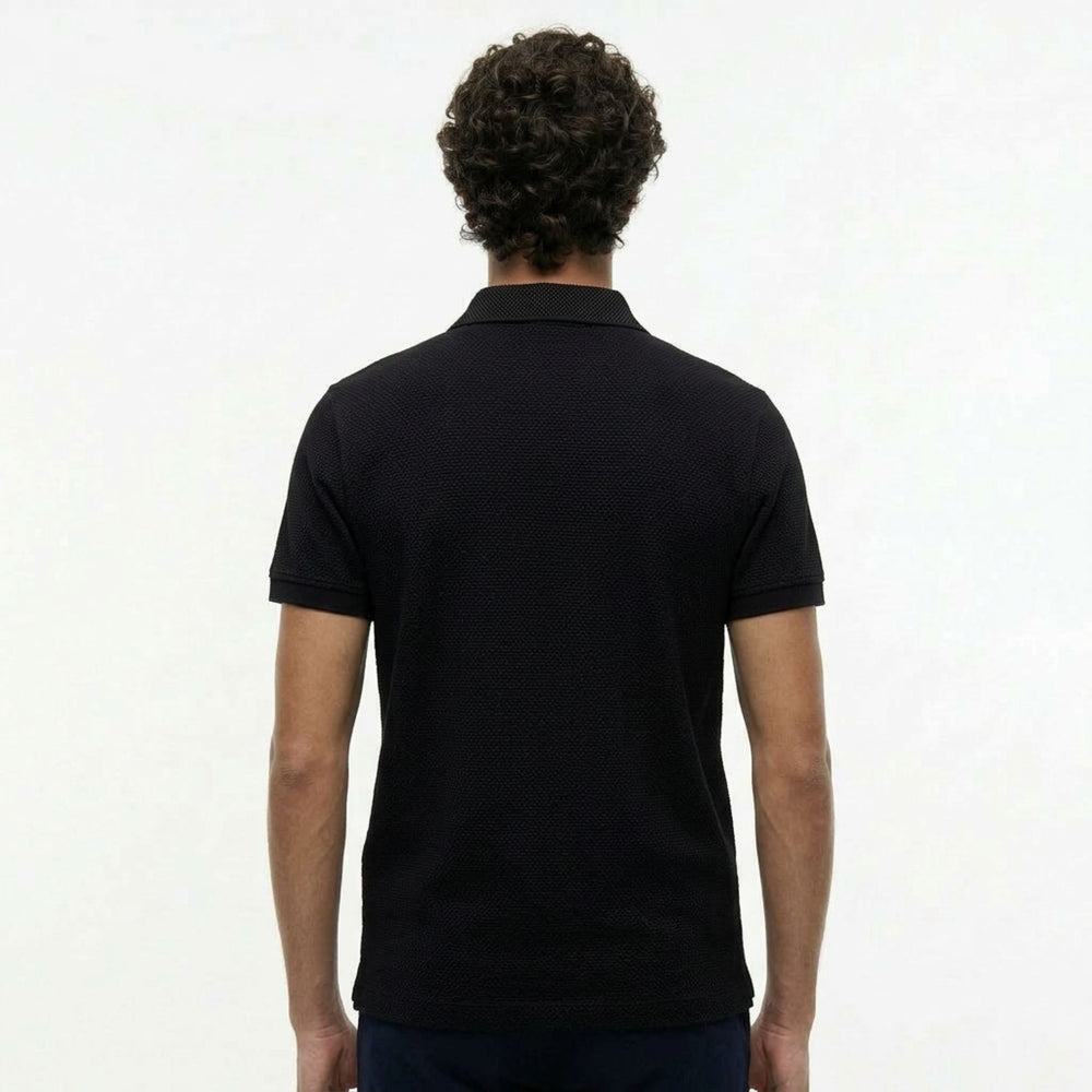 Signature Black Zip Polo Shirt