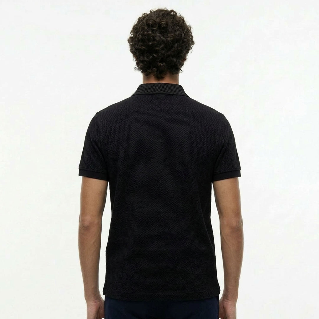 Signature Black Zip Polo Shirt.
