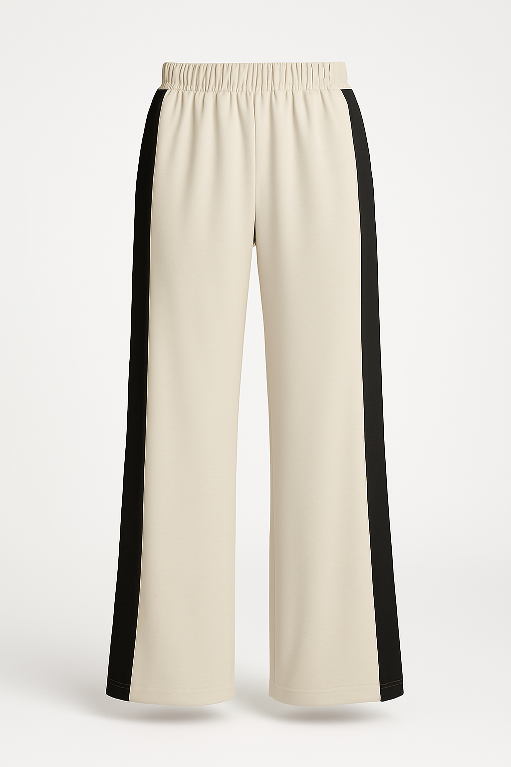 Block Pattern Wide Leg Women Trousers