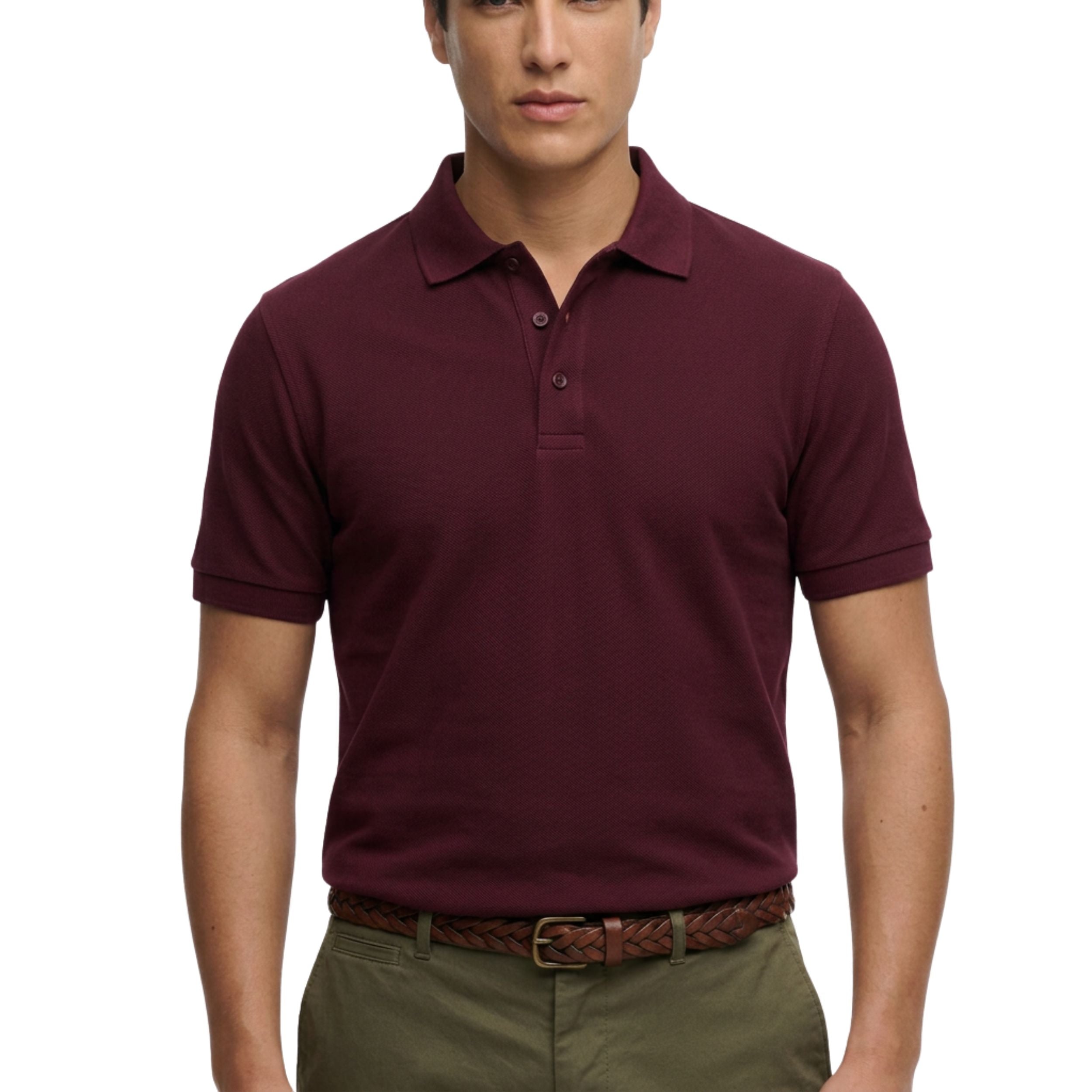 Classic Maroo Button Polo Shirt