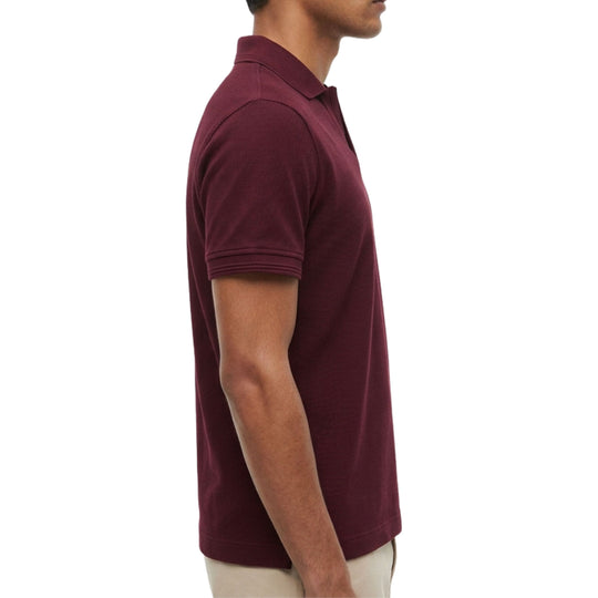 Johnny Collar Knit Burgundy Polo Shirt