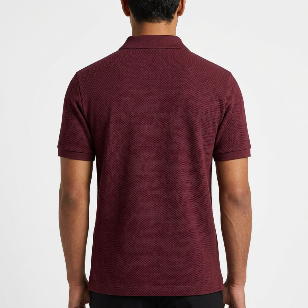 Extended Placket Heritage Maroon Polo Shirt