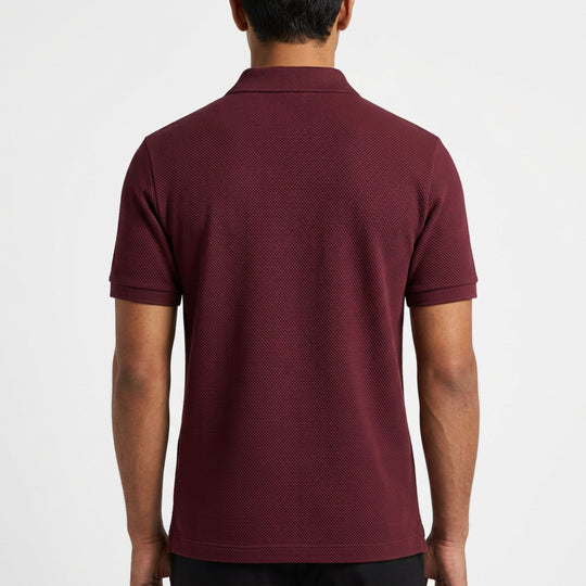 Extended Placket Heritage Maroon Polo Shirt
