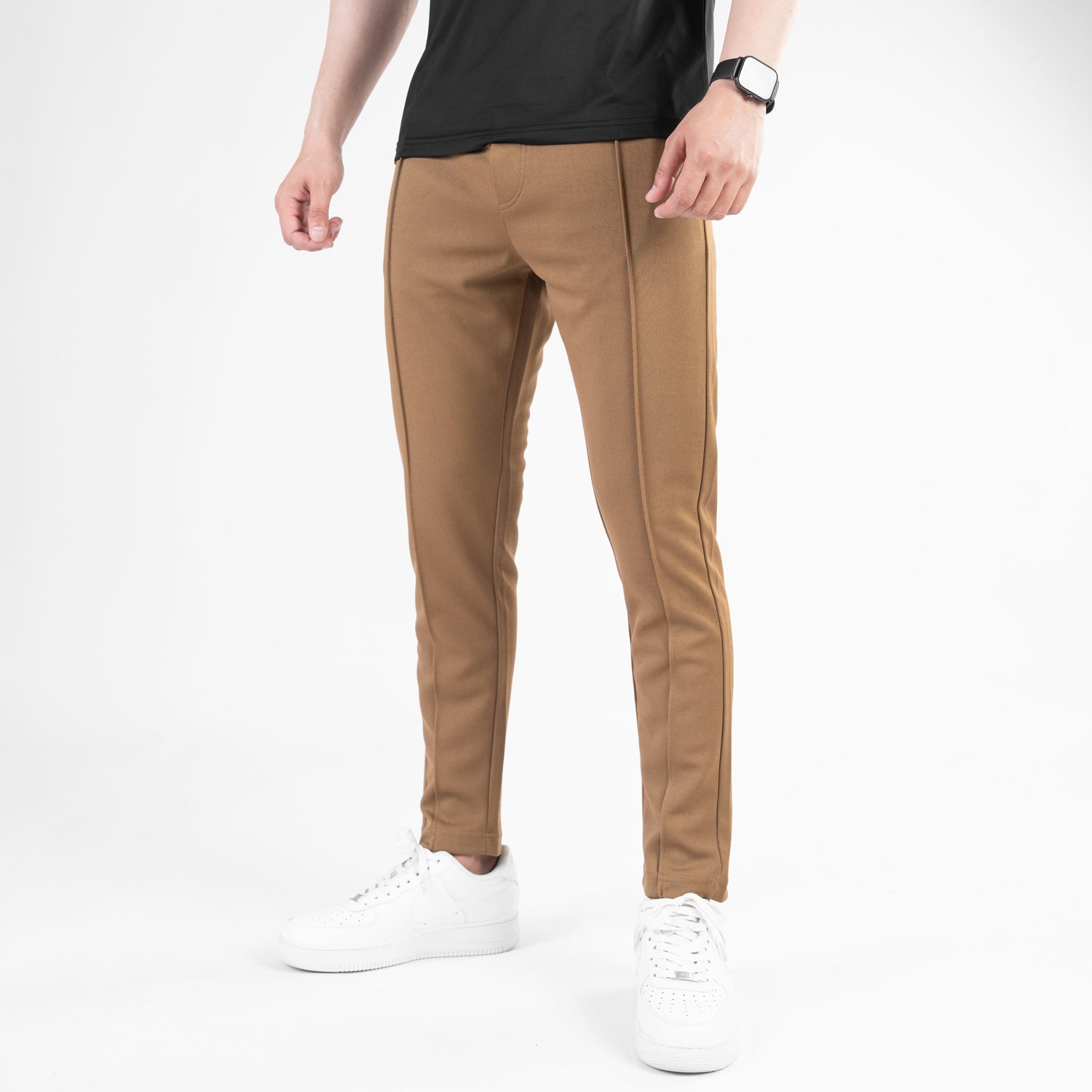 Premium Fitted Front Stitch Pants (Mustard)