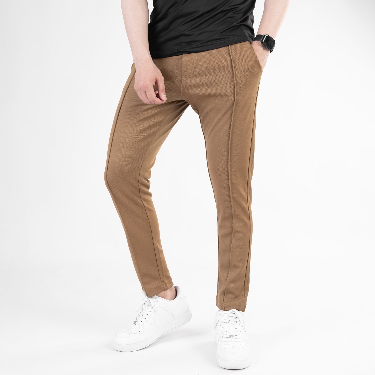Premium Fitted Front Stitch Pants (Mustard)