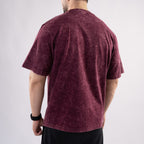 Maroon Acid Wash Oversize T-Shirt