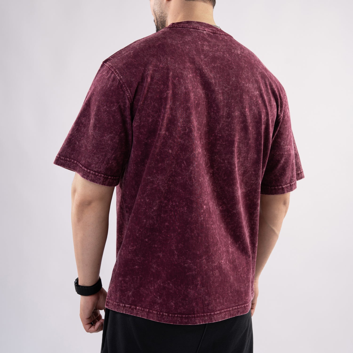 Maroon Acid Wash Oversize T-Shirt