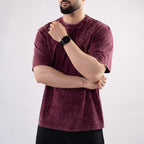 Maroon Acid Wash Oversize T-Shirt