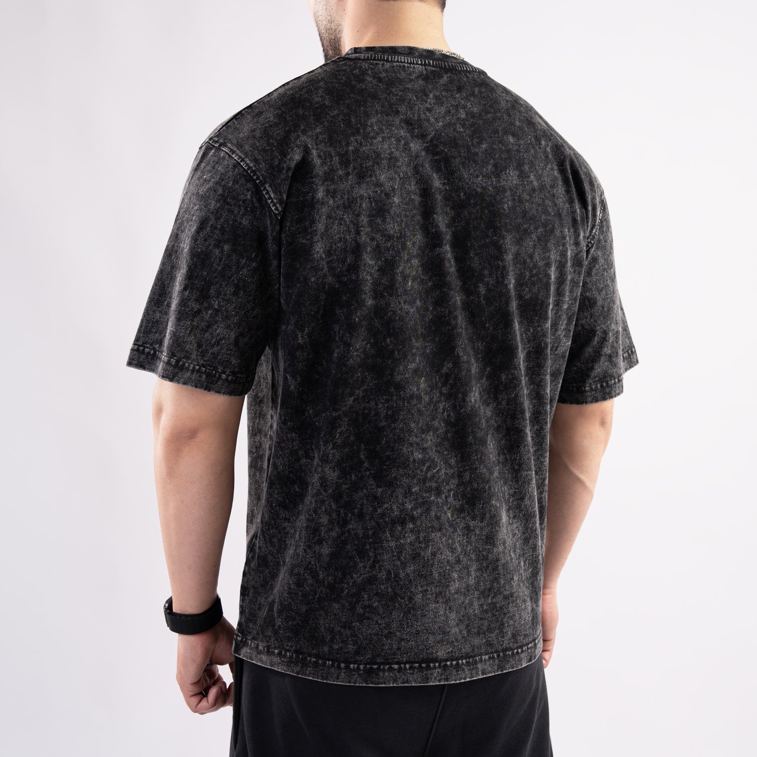 Black Acid Wash Oversize T-Shirt