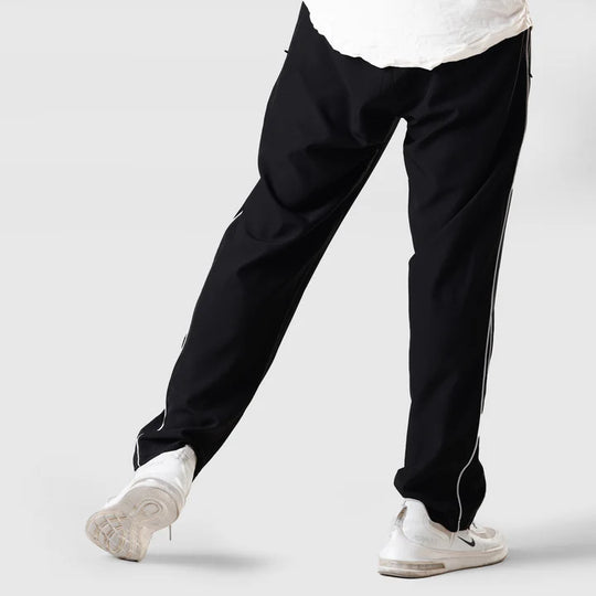 Premium Black Baggy Piping Bottoms