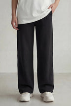 Everyday Relaxed Straight Trousers – Black