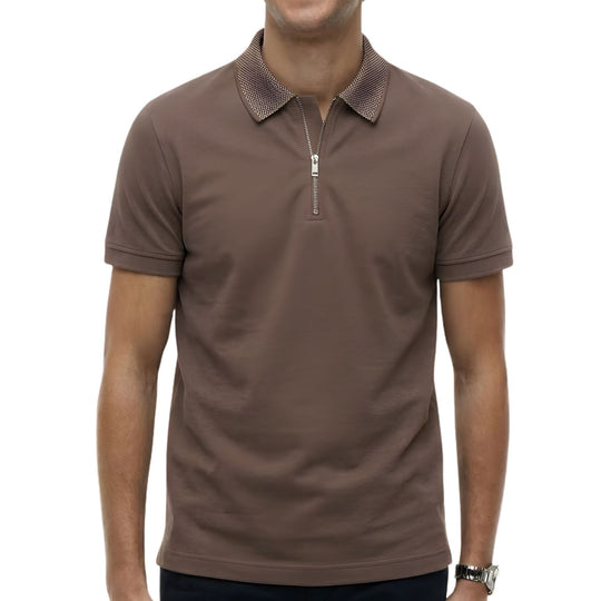 Signature Khaki Zip Polo Shirt
